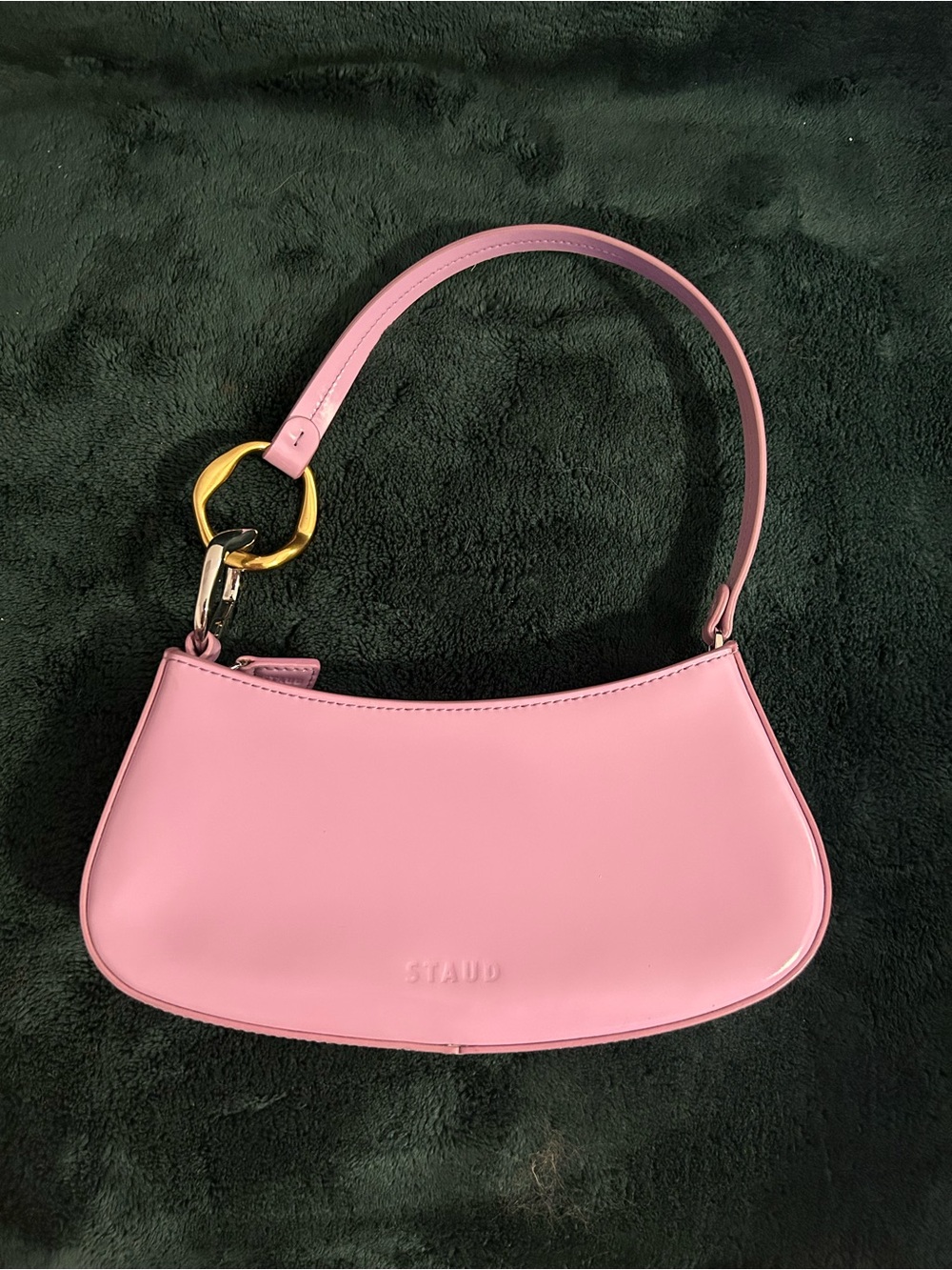 STAUD Ollie Bag in Purple Lilac Polished Leather - Excellent Condition